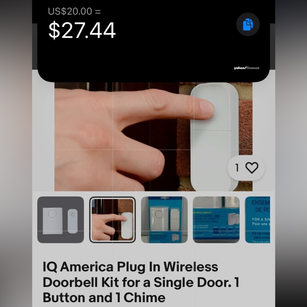 IQ American Plug 🔌 In Wireless 🛜 Doorbell Kit